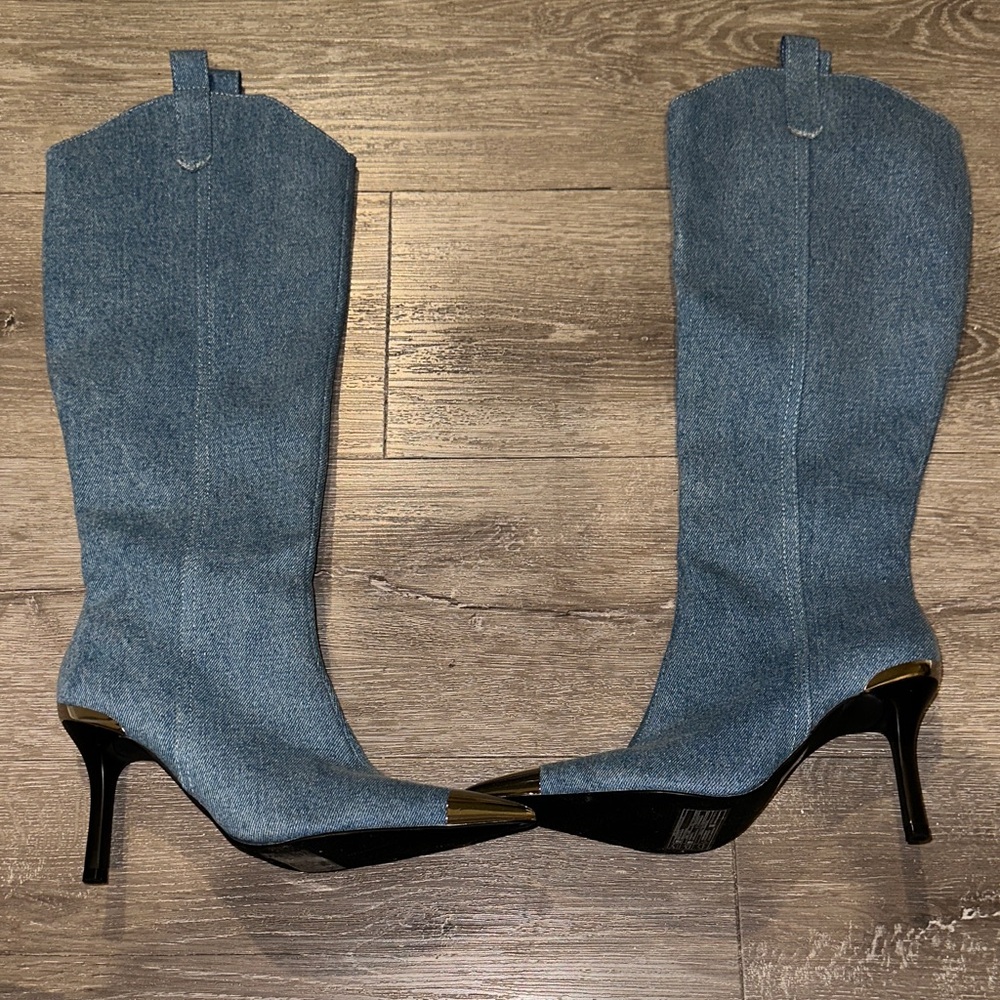 Forever 21 Blue Heeled Boots